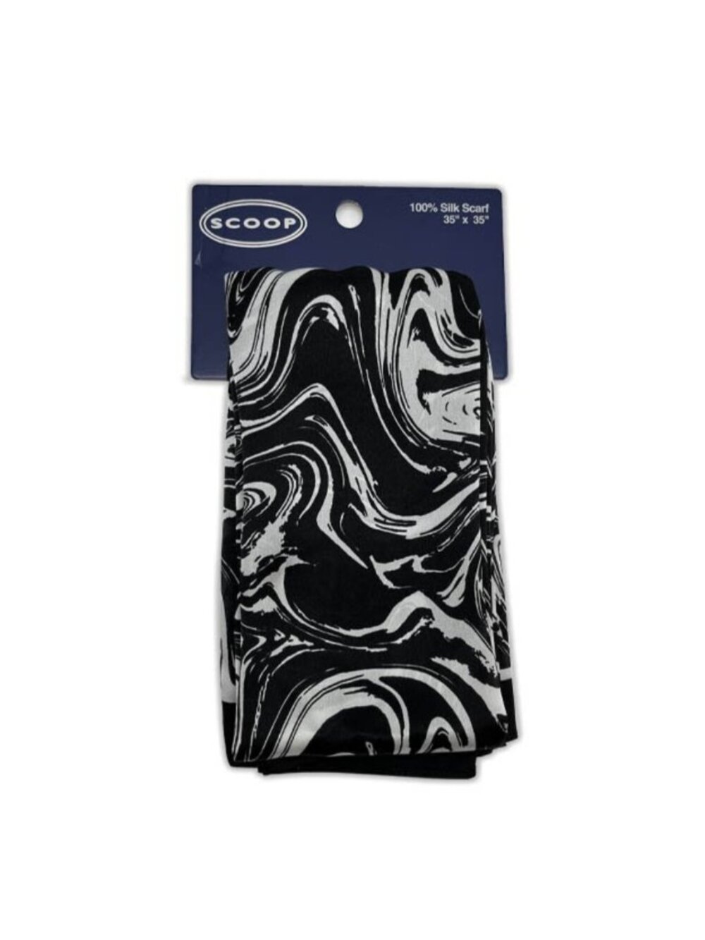 SCOOP Silk Scarf - black and white